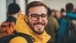 © Phatharaporn - Cheerful young man smiling urban setting portrait photography natural light close-up joyful expression