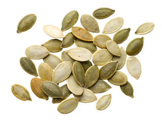 pumpkin seeds on white background