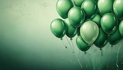 Sticker - green and white balloons