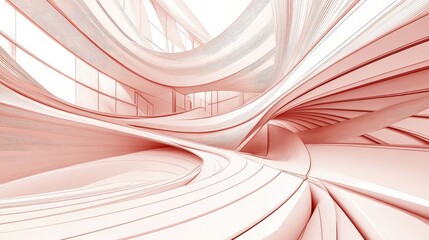 Abstract architectural background in a line art style featuring a three dimensional illustration