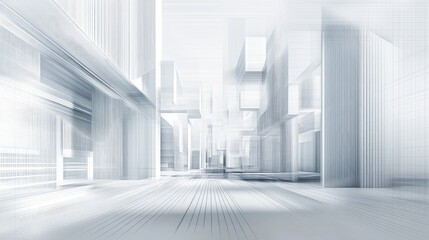 Abstract architectural background in a line art style featuring a three dimensional illustration