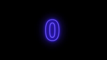 Wall Mural - neon bright glowing countdown timer from 5 to 0 seconds. countdown from 5 to 0 ,glowing neon numbers
