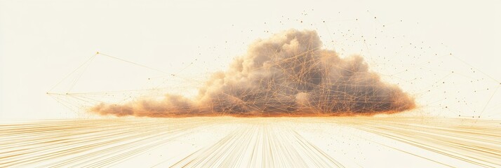 Aufkleber - A data cloud graphic displays thin lines radiating outward, symbolizing the vast network of digital connectivity and information exchange. Generative AI