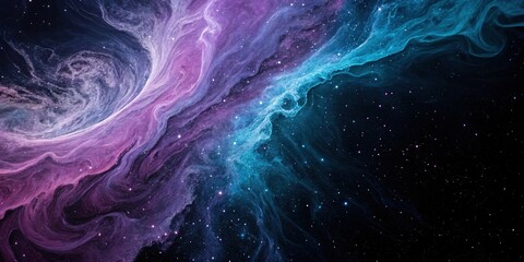 Wall Mural - abstract black background with swirling patterns of purple and blue, vortex, psychedelic, abstract a