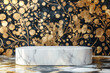© Mystikal Forest - A marble against a grey wall with gold floral mural painted