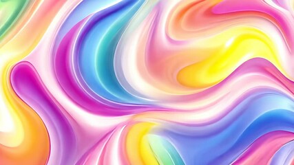 Wall Mural - Abstract swirls of vibrant pink, blue, yellow, and green create a mesmerizing pattern