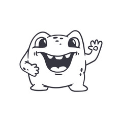 Wall Mural - cute cartoon monster.funny character on white background. icon monster. doodle style. alien. vector