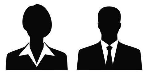 set of woman and man avatar in a business suit vector object