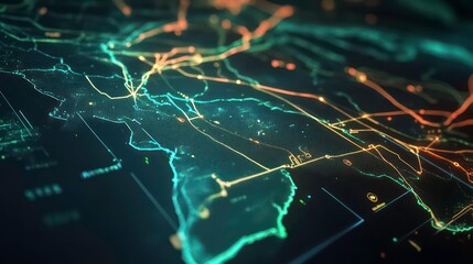 Aufkleber - The Saudi Arabian digital map, the Technology Tunnel, and the high tech lines