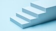 © pinporn manosri - Minimalist Concept of Ascending Stairs with Soft Blue Background Ideal for Business Growth, Progression, or Modern Architecture Themes in Creative Projects