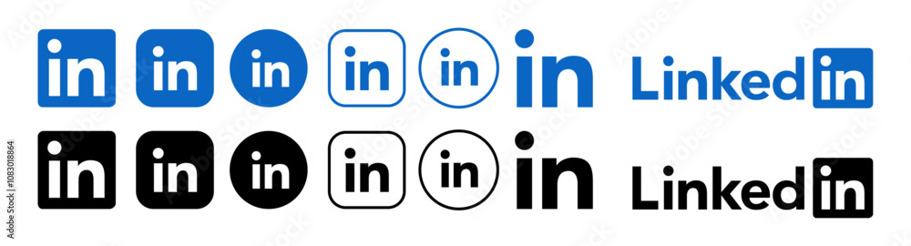Linkedin Vector File LinkedIn vector logo icon set. LinkedIn logo transparent png. Stock ...