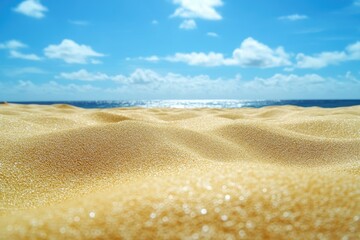 Wall Mural - a serene sandy beach scene with the vast ocean in the background