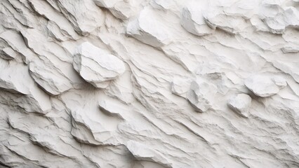 Wall Mural - White textured rock wall background.