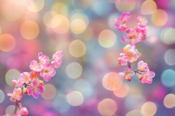 Poster - blurry bokeh effect featuring a floral backdrop