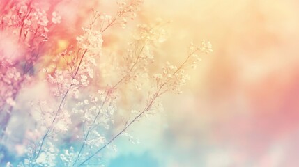 Poster - pastel abstract background featuring a soft floral spring palette with gentle blurred textures