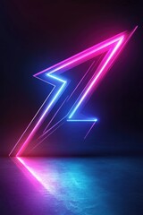 Wall Mural - gradient light arrow icon on a dark background designed in a neon style