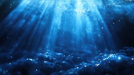 Wall Mural - blue fantasy rays against a dark backdrop