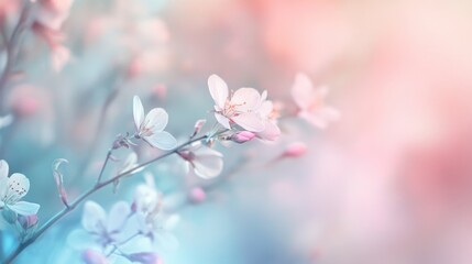 Poster - pastel abstract background featuring a soft floral spring palette with gentle blurred textures