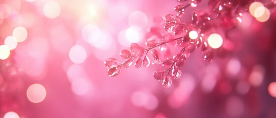 Wall Mural - fantasy abstract bokeh light effect featuring a soft pink backdrop