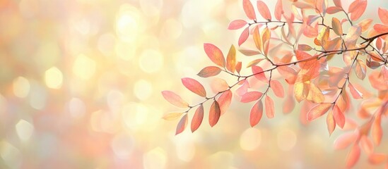 Naklejka na meble Vibrant autumn leaves of Acacia or Black Locust against a softly blurred natural backdrop