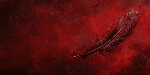 Wall Mural - fantasy abstract feather texture with a red background featuring a naturally styled grunge texture b