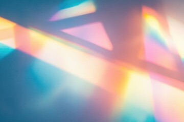 Poster - blurred rainbow light refraction texture with a retro lo fi photo light leak effect natural shadow e