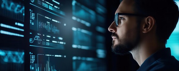 digital transformation supply chain, a supply chain manager using ai-powered insights on a digital i