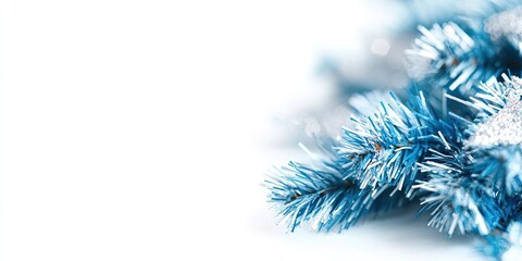 Wall Mural - blue and silver christmas tree isolated on white