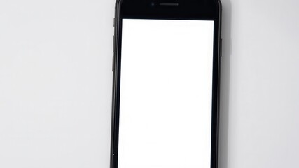 Wall Mural - Smartphone with four square post layout mockup on white background, smartphone, display, photo