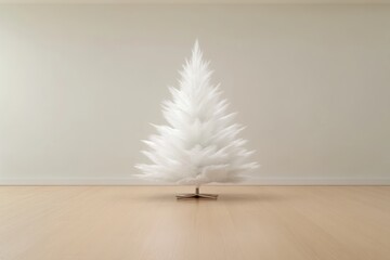 Wall Mural - White Christmas Tree in Room - 3D Render