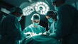 © sandi - A team of four surgeons perform surgery on a patient in an operating room.