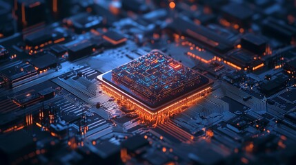 Illustration of a machine learning process featuring artificial intelligence, deep data mining, and machine learning as components of modern computer technology concepts, portrayed in a 3D rendering