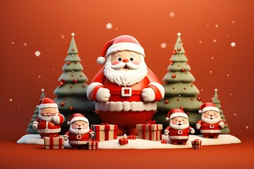 Wall Mural - christmas design elements, vector set happy merry christmas snowman card christmas decorative banner