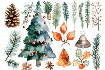 Wall Mural - christmas design elements, vector set happy merry christmas snowman card christmas decorative banner