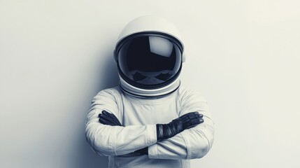 Poster - A person in an astronaut suit poses with arms crossed against a plain background.