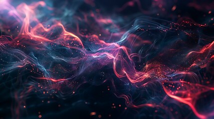 Wall Mural - abstract swirling lights in red and blue with glowing and sparkling effects