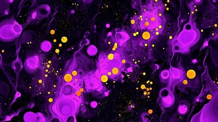 Aufkleber - Abstract cosmic design featuring vibrant purples and yellows, evoking a sense of space.