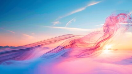 Canvas Print - A serene blend of colors and soft forms in a dreamy sky at sunset.