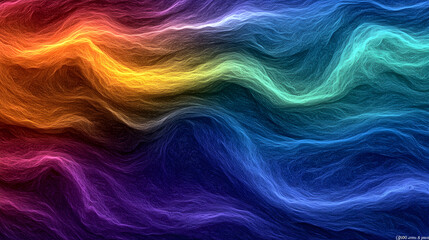 Wall Mural - a colorful wave with a rainbow in the middle
