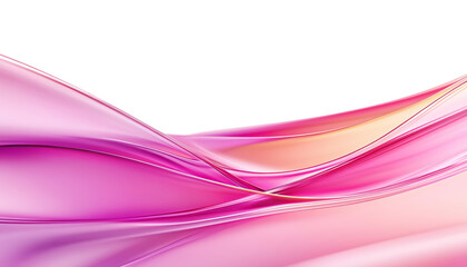Wall Mural - pink wave fluid holographic Iridescent 3d render abstract isolated on transparent background cutout