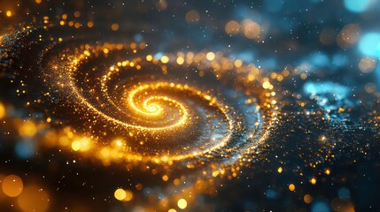 Wall Mural - stock illustration of an abstract space background with a golden spiral. astrology and astronomy ill