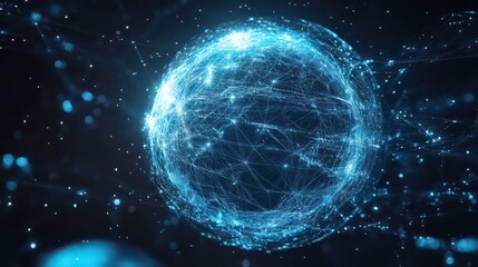 Wall Mural - metaverse digital world planet cyber earth. concept general virtual money, abstract business crypto 