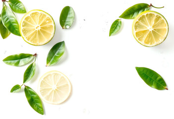 Wall Mural - copy space background with sliced limes