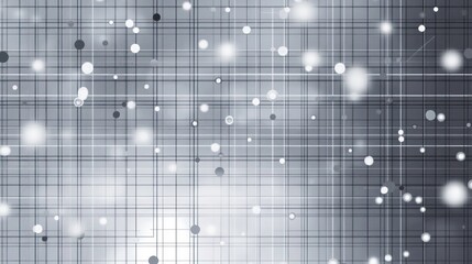 Wall Mural - abstract gray background with white lines and glowing dots.
