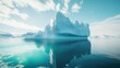 © ArpPSIqee - A surreal perspective of a massive iceberg floating in turquoise waters off the coast of Antarctica, Antarctic iceberg scene, Surreal style