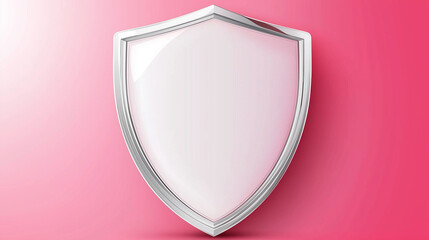 Aufkleber - Silver shield protecting on pink background symbolizing security and safety