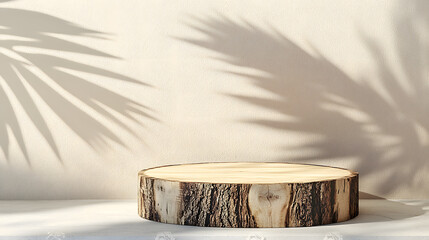 Wall Mural - Natural wood display with shadow patterns