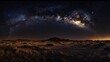 © ArpPSIqee - The grandeur of the Milky Way seen from a desert, with billions of stars forming a glittering band in the night sky, Desert scene