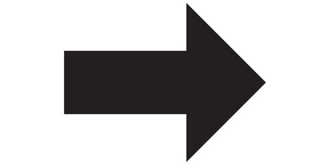 Wall Mural - long arrow. black arrow pointing right. black large arrow pointing right. bold thine long arrow. vec