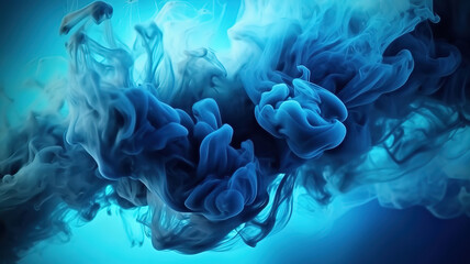 Wall Mural - outstanding abstract blue smoke on a dark background